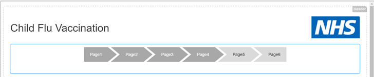 Picture showing the Arrows Navbar Element Added to the Header. 